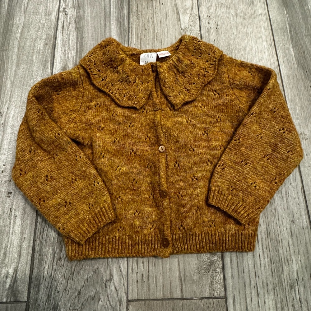 Zara Golden Knit Cardigan size 4-5